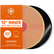 SPINCARE 100x 12 Inch Anti Static Inner Vinyl Record Sleeves | Dynamic Rounded Edge Plastic LP Sleeve | Replace Cardboard PVC & Paper Sleeves |