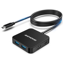 ANYOYO 6-in-1 USB C Hub (4FT Cable) ? 4K HDMI, 100W PD, 3 USB 3.0 & 1 USB-C Port, Multiport Docking Station for MacBook Pro/Air, Windows Laptop &
