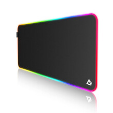 EASEMO Gaming Mouse Pad, RGB Mouse Mat, XXL Large (900 x 400 x 4 mm) with 7 LED Colors 11 Lighting Modes, and Waterproof Fabric Surface, Non-Slip