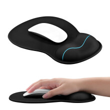 EooCoo Gel Mouse Mat with Wrist Support, Ergonomic Mouse Pad with Wrist Rest Support and Non-Slip PU Base, Durable, Washable, Matt Mousepad Desk