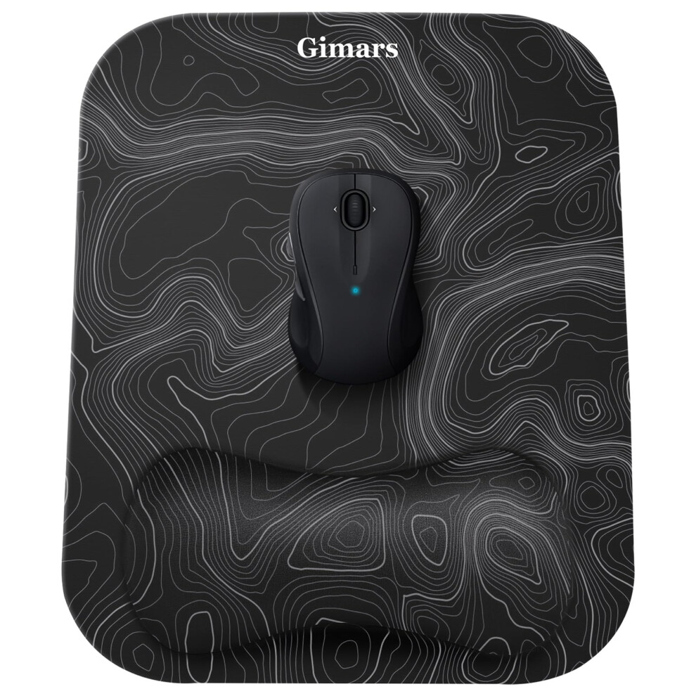 Gimars Mouse Mat Wrist Support, Ergonomic Memory Foam Mousepad, 28X21cm Large Mouse Pad Wrist Rest With Non-Slip Base For Computer Laptop Gaming 5051221699233