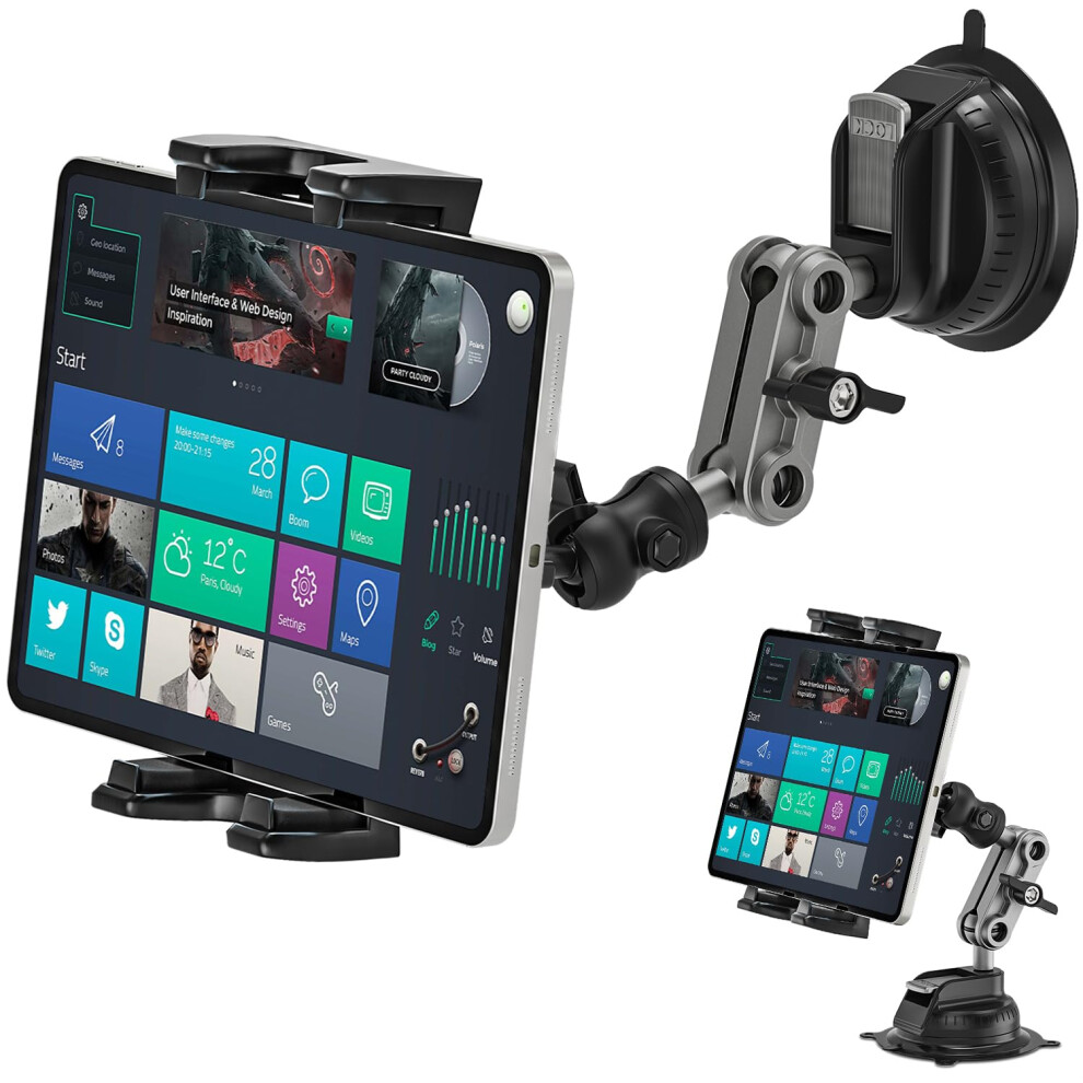 Asaiy Tablet Holder For Car, 360? Rotate Adjustable Ipad Holder, Car Tablet Holder Dashboard With Washable Suction Cup, Compatible With All 4.7-11" 5051222463895