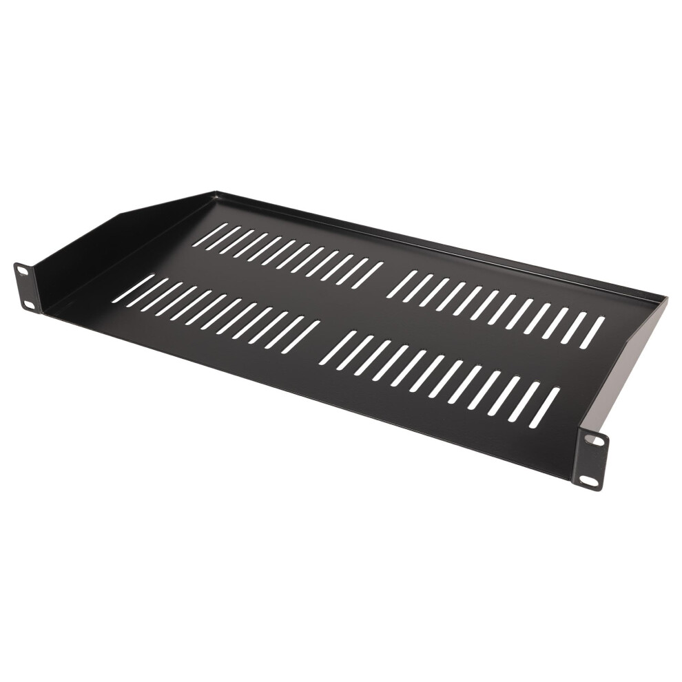 Pulse 19? 1U Vented Rack Shelf, 250Mm Depth, Heavy Duty 1.5Mm Steel, Powder Coated, Slim Space-Saving Rackmount Storage For Servers, Audio Black 5051221699806