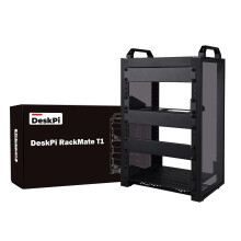 GeeekPi DeskPi RackMate T1, 10 Inch 8U Server Cabinet, 200mm Depth Mini Rack with Rack Shelf & Blank Panel, for 10 Inch AV, NAS and Server Equipment