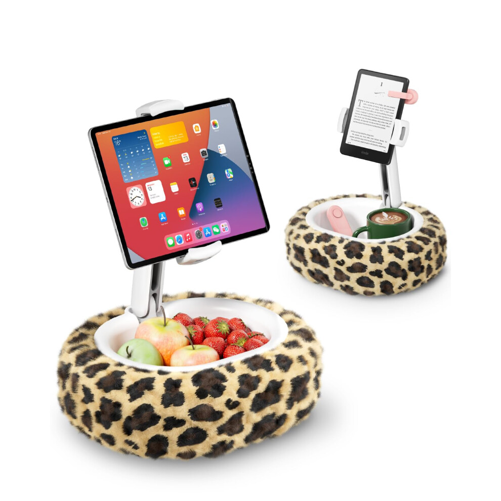 Viozon Kindle Holder, Tablet Pillow Stand, Compatible With 4-11" Tablet/Phone With Snack Bowl, Adjustable, Foldable, Kindle Accessories, Idea For 5051222465165