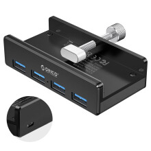 ORICO USB 3.0 Hub Clamp Adapter, Aluminum 4-Port Splitter with Extra Power Supply Port and 4.92 FT Data Cable, Ultra-Portable Expander for 2021