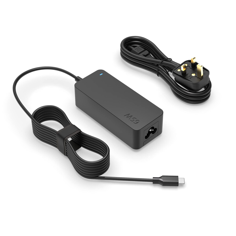 65W Usb-C Laptop Charger Fit For Lenovo Thinkpad, Yoga, Chromebook, Thinkbook Series, Uk Plug 5051222464663