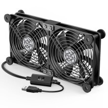 ELUTENG Computer Fan 120mm Dual Row 2 in 1 with 3 Adjustable Speed USB PC Fans 5V Electronics USB Cooling Fan with 8 Shock-Absorbing Feet for