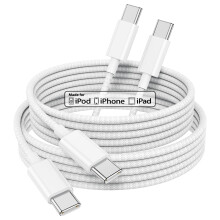 Braided Charger Cable for iPhone 15/16/17, 2Pack 2m Long USB C to C Cable Super Fast Charging for Apple iPhone 17/17Pro/17Pro Max/17 Air/16/16 Pro/16