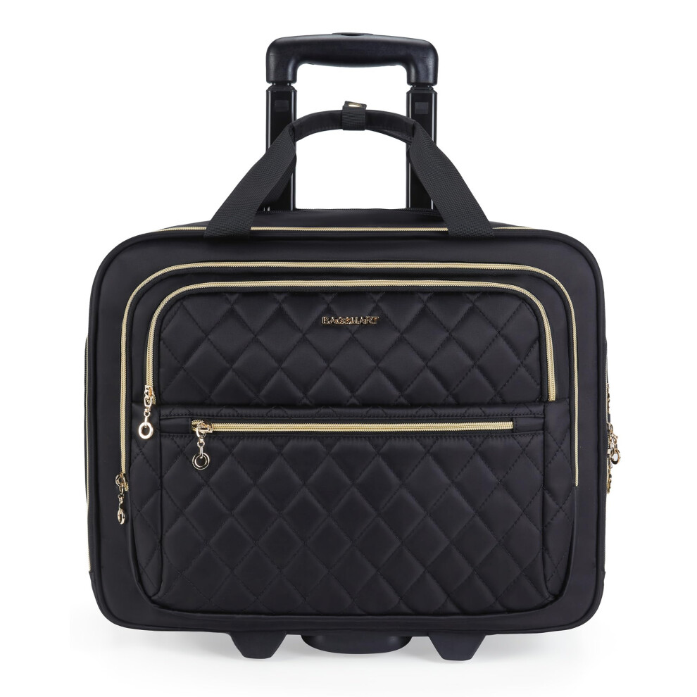 Bagsmart Rollable Laptop Bag For Women Rolling Briefcase For 15.6 Inch Laptops, Underseat Carry On Luggage With Wheels, Rolling Computer Bag With Tsa 5051222470923
