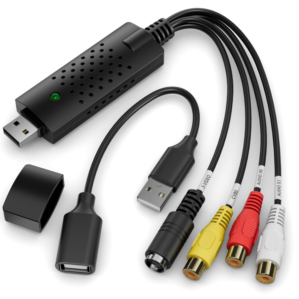 Vhs To Digital Converter,Rca To Usb Audio Video Converter,Usb 2.0 Video Capture Card,Convert Vhs To Digital From Vhs Vcr Mini Dv Hi8 Dvd For Mac/Pc 5051222468425