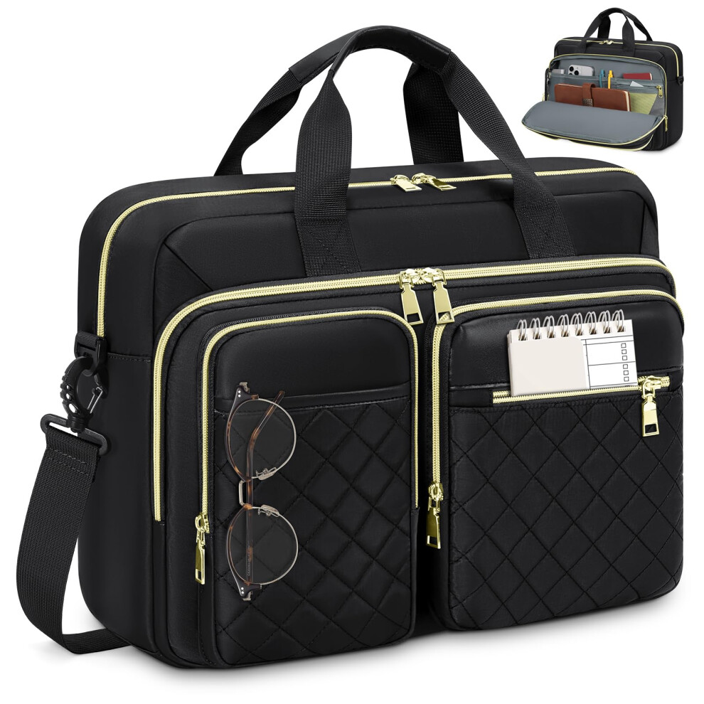 Rainsmore Laptop Bag For Women 17.3 Inch Laptop Briefcase Large Laptop Case Work Computer Bag Messenger Bag For Women Business Office Travel College 5051222470978