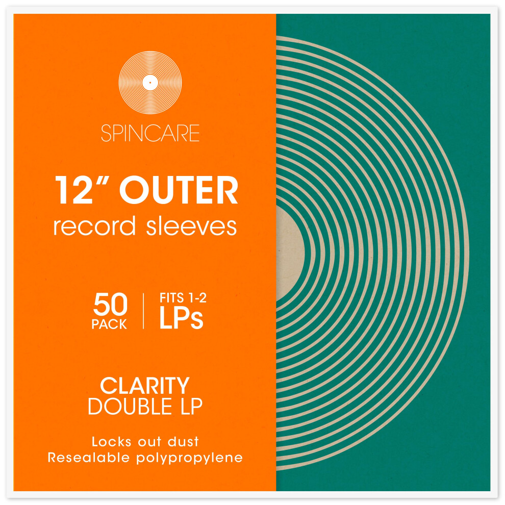 Clarity 12" Super Clear Gatefold Resealable Outer Vinyl Record & Lp Blake Sleeves Covers (Pack Of 50) 5051222468739