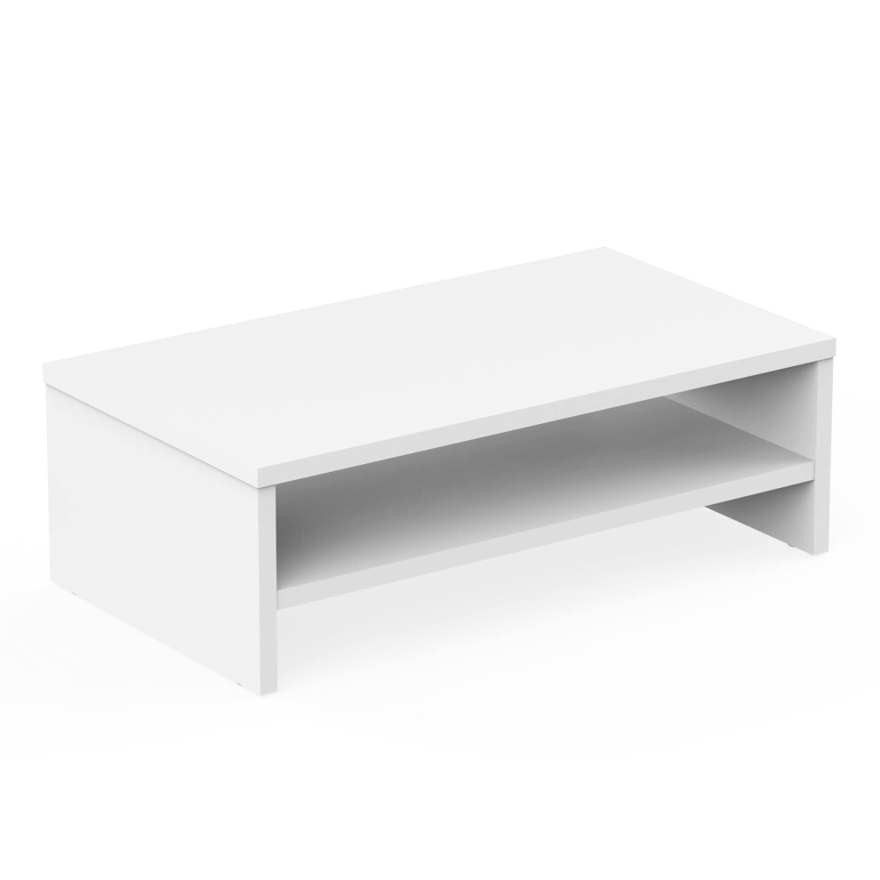 Fitueyes Monitor Stand 2 Tiers Computer Monitor Riser,42.5Cm Wood Desktop Stand For Laptop Computer Screen Riser, With Storage Shelf, Office Supplies, 5051222475157