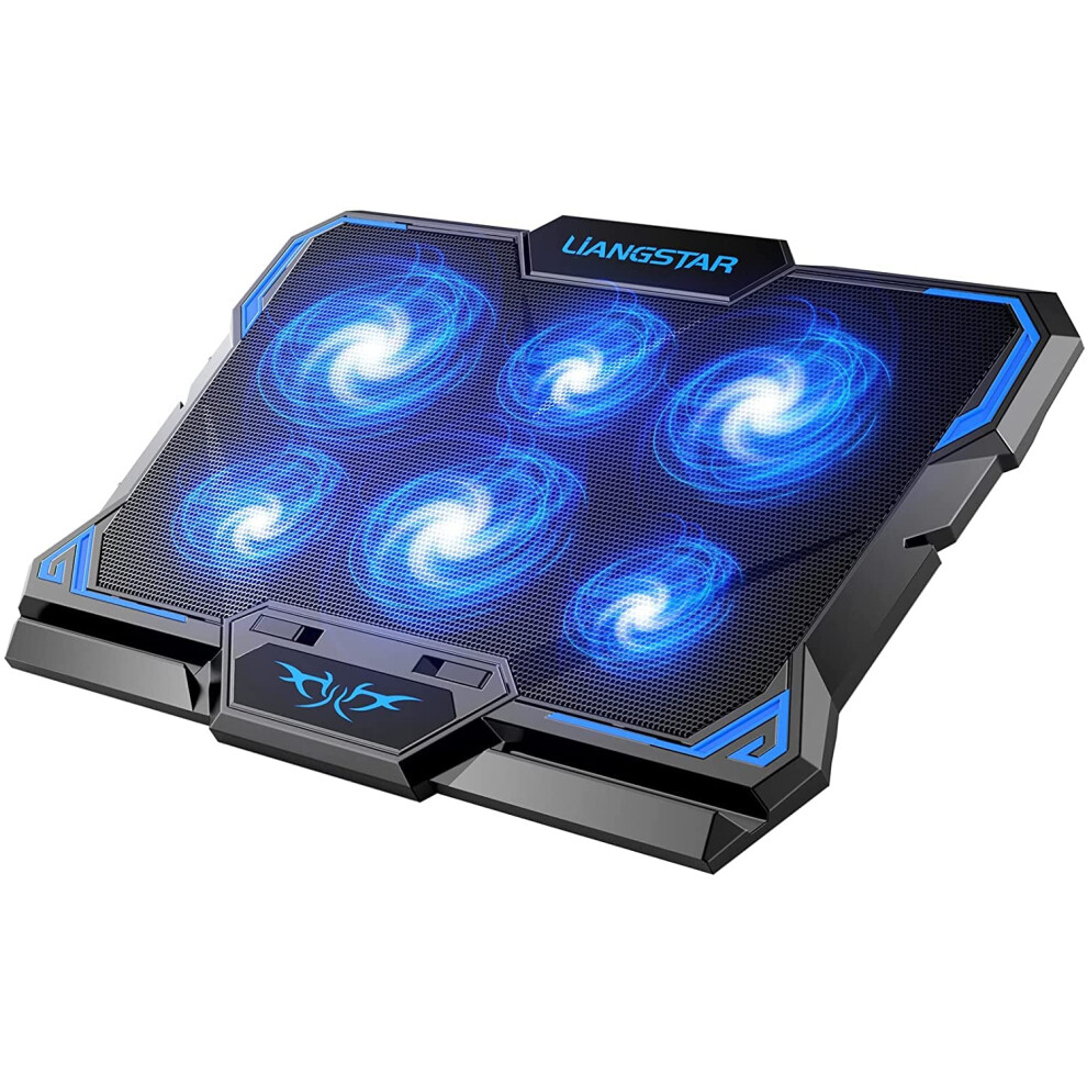 Liangstar Laptop Cooling Pad, Laptop Cooler With 6 Quiet Led Fans For 15.6-17 Inch Laptop Cooling Fan Stand,Switch Control Fan Speed Function