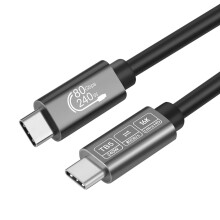 ConnBull Thunderbolt 5 Cable 80Gbps Support 240W Charging and 16K/ Dual 8K displays Compatible with Apple MacBook Pro, Thunderbolt 4/3 or Most USB C