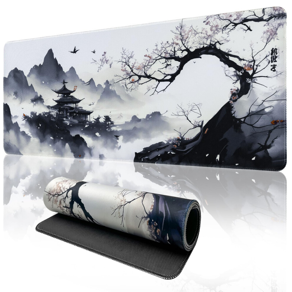 Zindoo Mouse Pad Large Desk Mat, Xxl Mouse Mat Gaming (900X400mm), Non-Slip Japanese Keyboard Mat Mousemat, Gaming Mousepad With Stitched Edges, Large 5051221707648