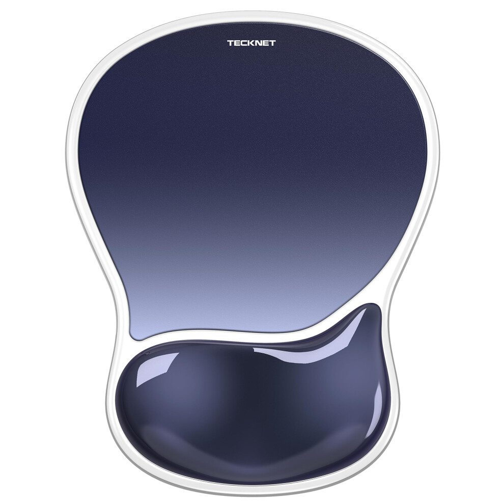 Tecknet Mouse Mat Wrist Support, Ergonomic Gel Mouse Pad, Smooth Pvc Surface & Non-Slip Pu Base, Cooling Silicone Mousepad Wrist Rest For Computer,