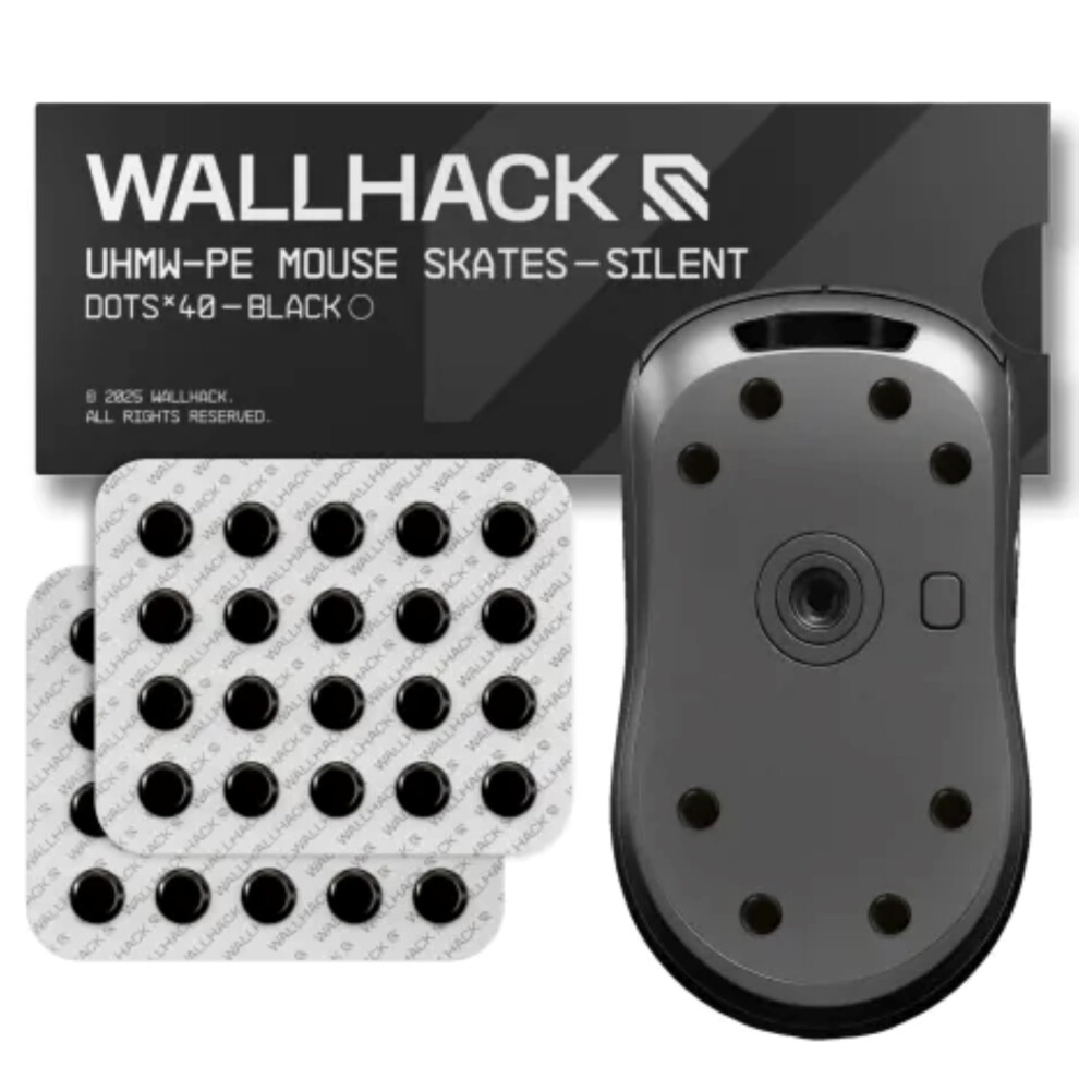 Wallhack Uhmw-Pe Dot Silent Mouse Skates | Premium Universal Skates For Gaming Mice | Ultra-Smooth Glide On Cloth & Glass Pads | Customize Speed & 5051222472088