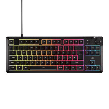 Corsair K55 CORE TKL RGB Gaming Keyboard ? Tenkeyless, 8-Zone RGB, Quiet Membrane Keys, Spill Resistant, Media Keys, 1000Hz Polling ? UK Layout ?