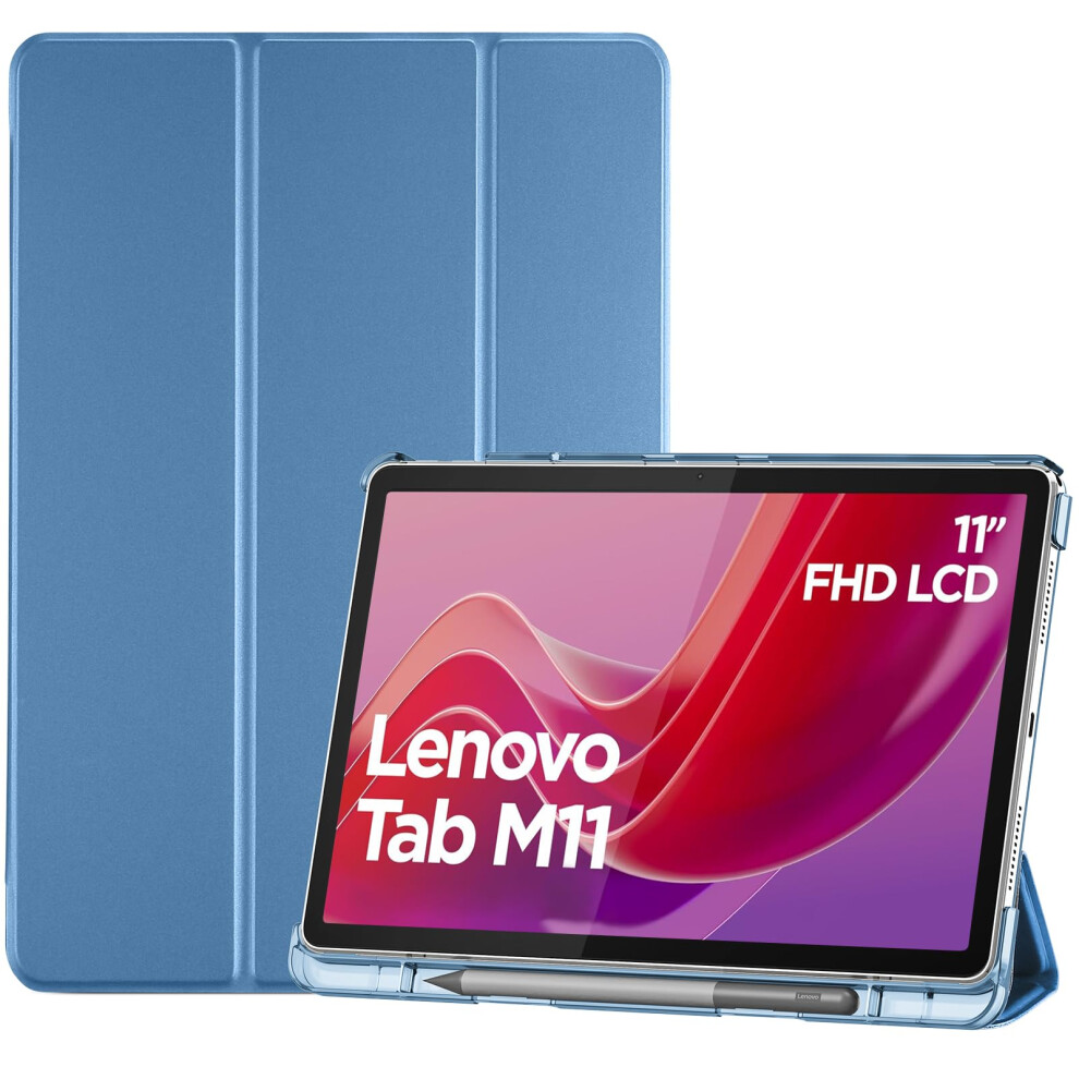 Procase Smart Case For Lenovo Tab M11/Tab K11 Lte 11" 2024 Tb330fu With Pen Holder, Slim Stand Tri-Fold Hard Shell Protective Tablet Cover Translucent 5051221716657