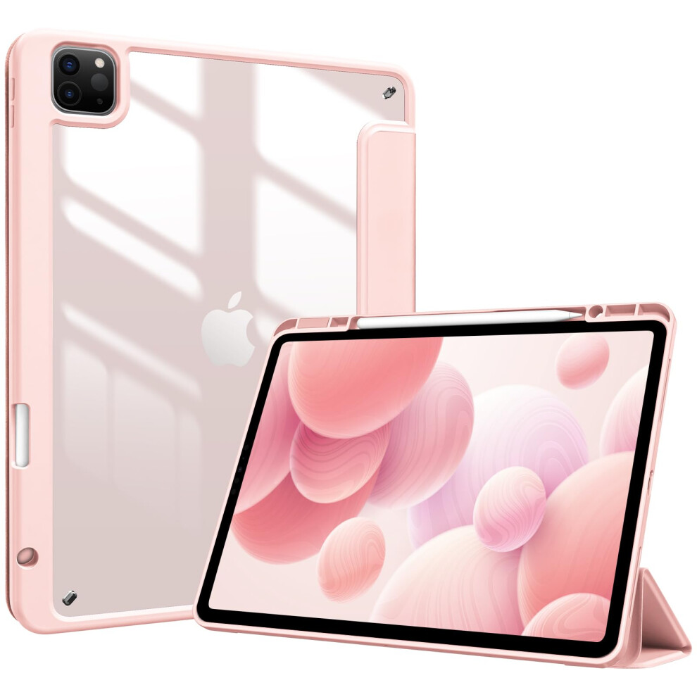 Procase Smart Case For Ipad Pro 12.9 Case 6Th/5Th/4Th/3Rd Generation 2022/2021/2020/2018, Transparent Back Shell Cover With Built-In Pencil Holder, 5051222469088