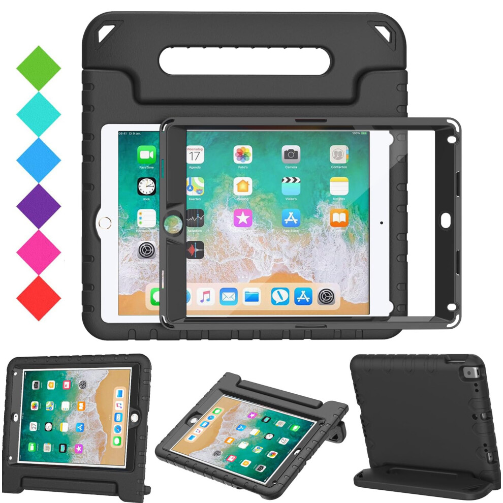 Surom Kids Case With Screen Protector For Ipad 9.7 Inch 2018/2017,Ipad Air 2, Shockproof Convertible Handle Stand Kids Case For Ipad 9.7 2017/2018 5051222478141