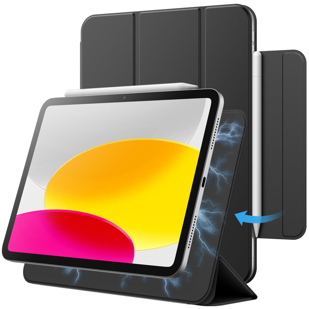 Jetech Magnetic Case For Ipad (A16) 11Th/10Th Generation (2025/2022), Magnetic Attachment, Slim Tablet Cover With Auto Wake/Sleep (Black) Black 5051221715728