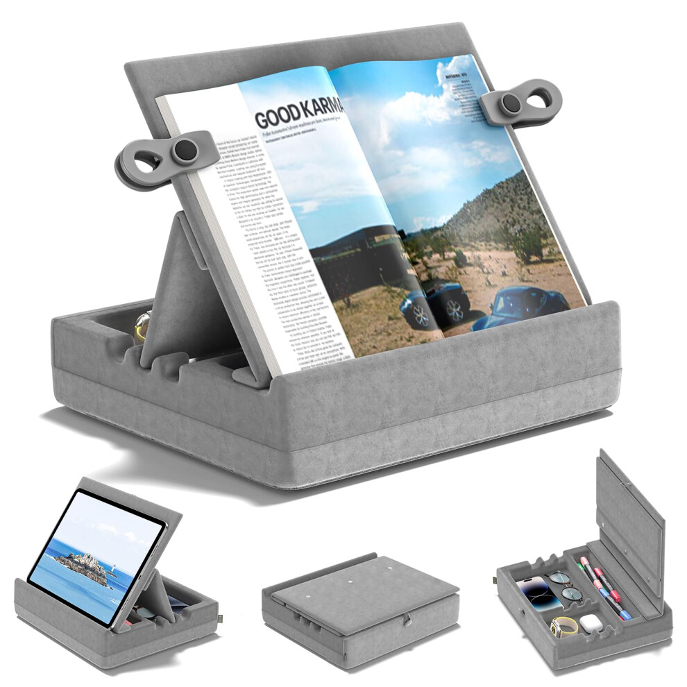 Kdd Book Stand Holder For Reading, Multi-Angle Viewing Reading Pillow Stands With Organizer Tray For Lap, Bed, Desk And Couch, Foldable Tablet Pillow 5051222475874