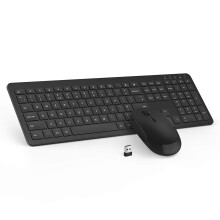 seenda Wireless Keyboard and Mouse Set, SK38 Ultra Slim Quiet USB Wireless Keyboard and Mouse Full Size QWERTY UK Layout with Numeric Keypad for