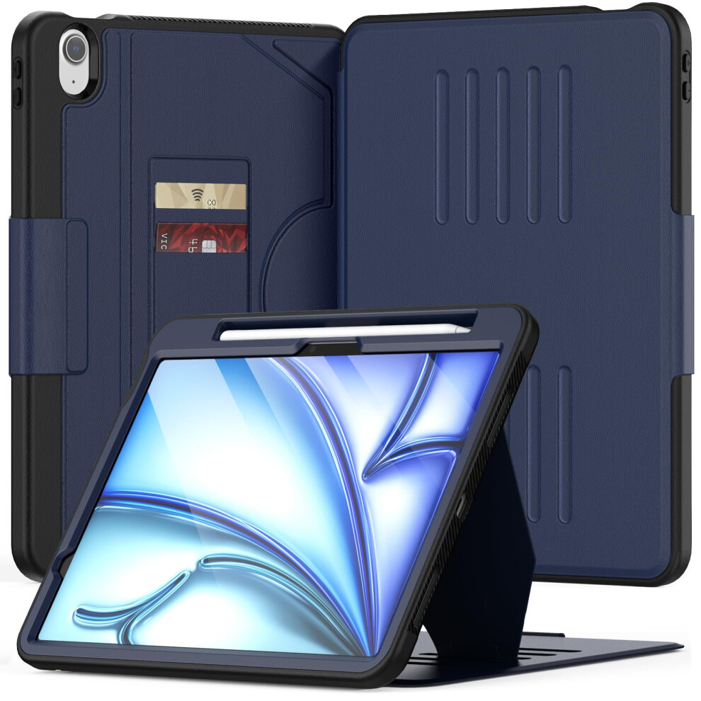Kaijiabox Case For Ipad Air 11Inch M3/M2 (2025/2024),For Ipad Air 7Th/6Th,Shockproof Cover With Strong Magnetic Multi-Angle Stand,Pencil Holder And 5051222477175
