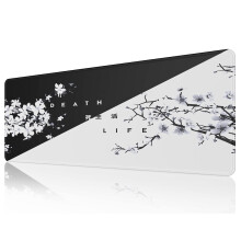 EFISH Black and White Japanese Cherry Tree Blosson Mouse Pad (31.5 ? 11.8 ? 0.12 inch) Extended Large Mouse Mat Desk Pad, Stitched Edges