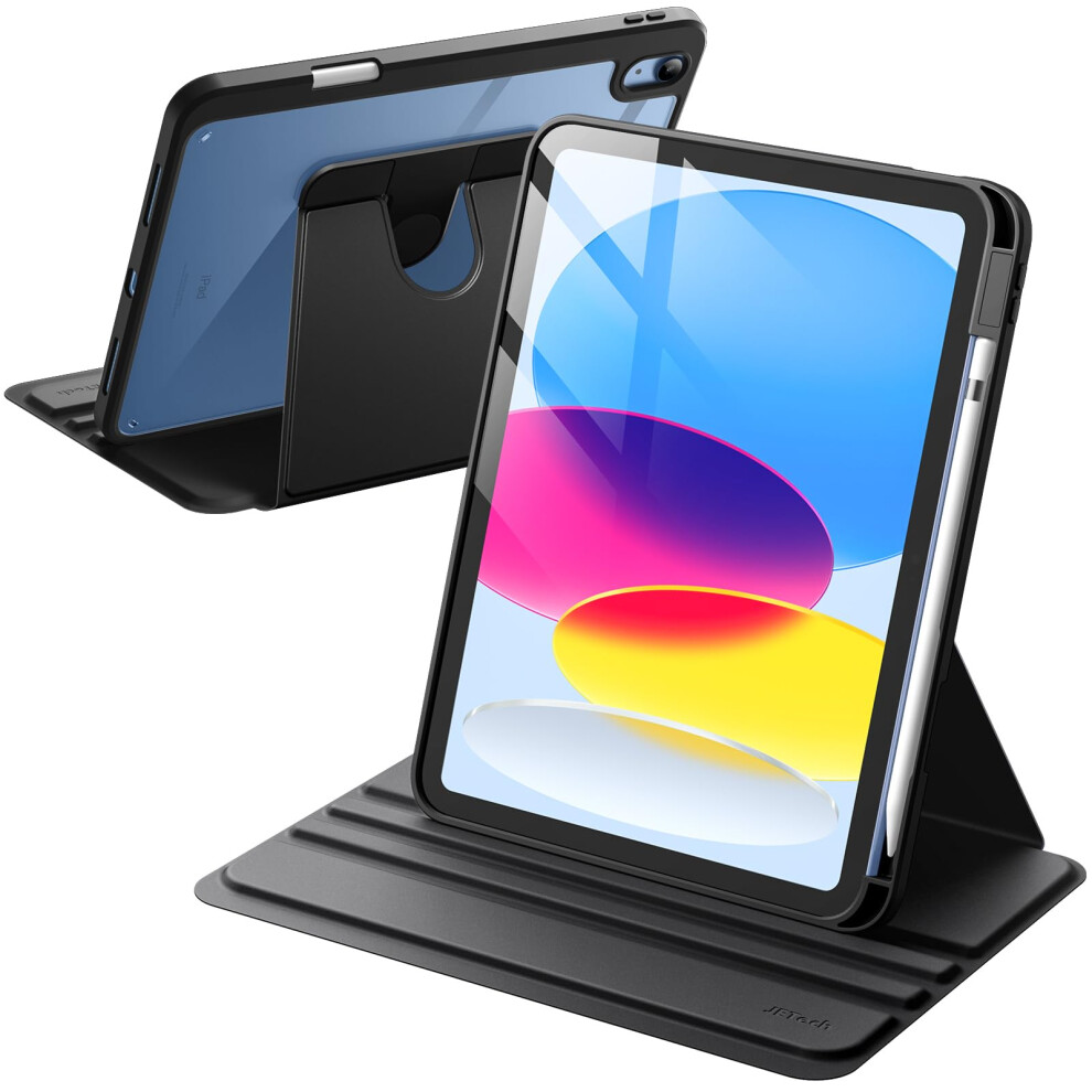 Jetech Rotating Case For Ipad (A16) 11Th/10Th Generation (2025/2022) With Pencil Holder, 360 Degree Rotation Protective Stand Cover Clear Back, Auto 5051222482049