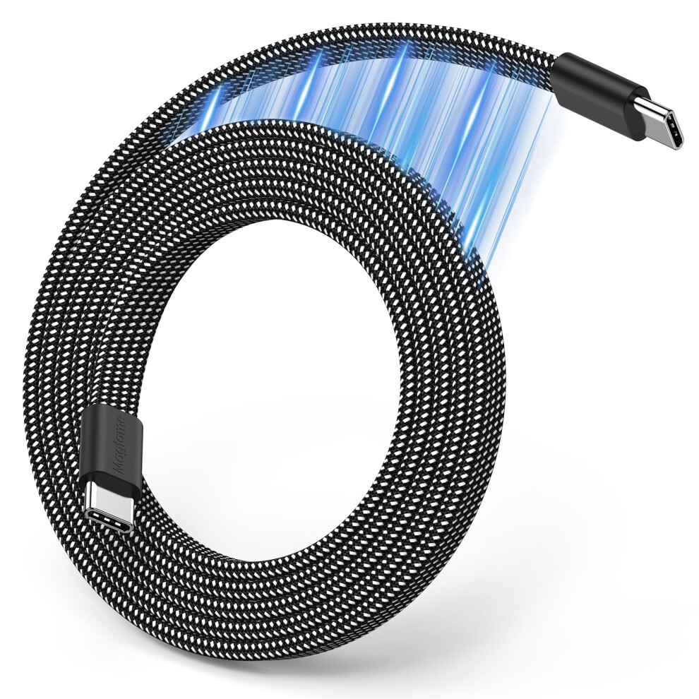 Magtame Magnetic Usb C Cable, Flat Coiled Usb-C To Usb C Cables 60W(3A), 3.3 Ft Retractable Type C Fast Charging Cable, Flexible Usbc Cord Compatible 5051222475096