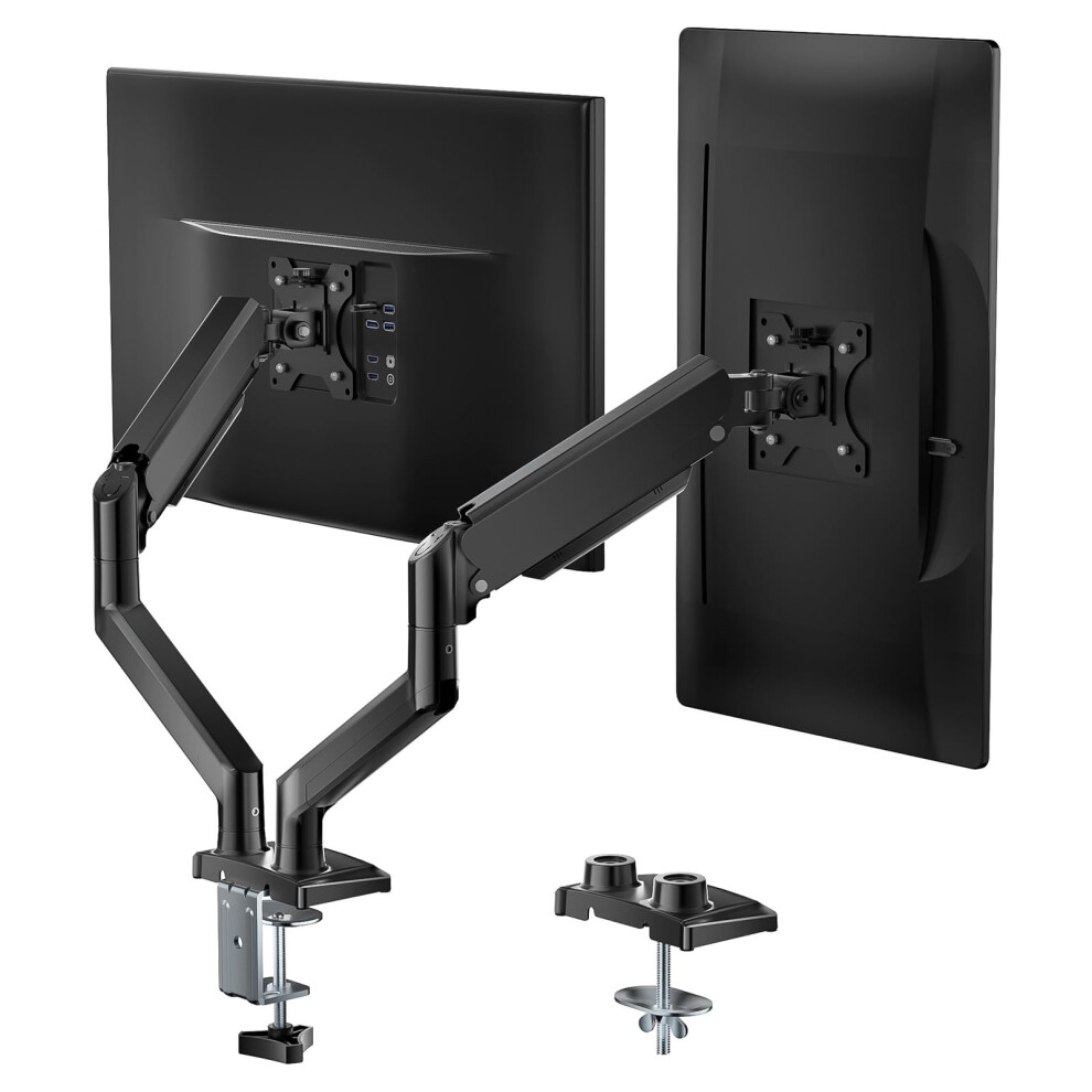 Wali Dual Monitor Stand For 17-32 Inch Computer Screens, Dual Monitor Arms For 2 Monitors Holds Up To 10 Kg, Height Adjustable Gas Spring Dual 5051222477007