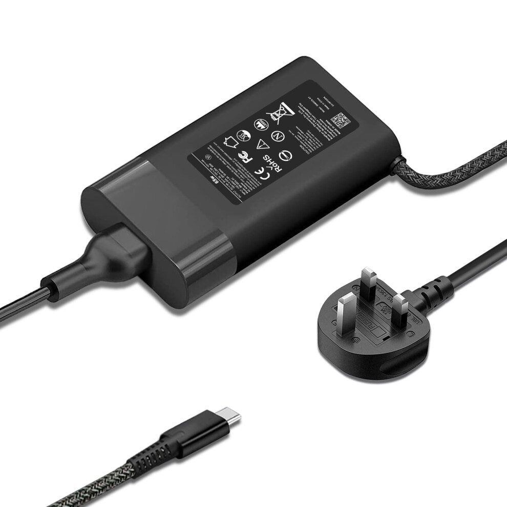 Woxnkld New Slim 65W Usb C Laptop Charger Compatible With Hp Envy X360 Spectre X360,Envy,Spectre,Elitebook,Elitebook X360,Chromebook,Elite X2 Travel 5051222478370