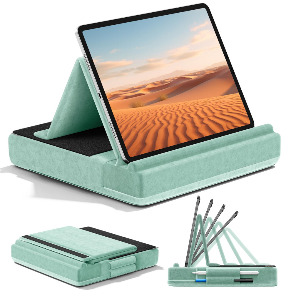 Kdd Tablet Pillow Holder, Multi-Angle Viewing Ipad Holder For Lap, Bed And Desk, Foldable Soft Pad Dock With Stylus Mount Compatible With Ipad Pro 5051222477847