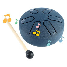 Handpan Tongue Drum 6 Note Steel Percussion Instrument with Drumsticks Clear Resonant Sound Navy Blue