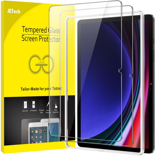 JETech Screen Protector for Samsung Galaxy Tab S9 11-Inch and Galaxy Tab S10 Lite / S10 FE / S9 FE 10.9-Inch, with Easy Installation Frame, Tempered