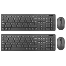 Wireless keyboard and Mouse Set,Rii RK200 Standard Full Size Wireless Keyboard and Mouse 104 Keys for Work Office Home UK Layout 2 Pack (AAA Batteries