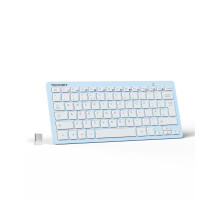 TECKNET 2.4G Wireless Keyboard For Windows/Chrome OS, UK Layout Compact Mini Keyboard, Small Silent Whisper-Quiet Keyboards with 12 months Battery