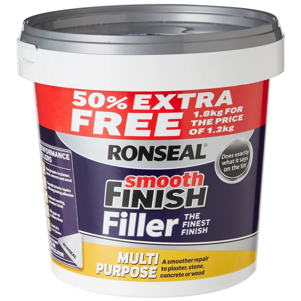 Ronseal Smooth Finish Filler Multi-Purpose Ready Mixed 1.8Kg, White
