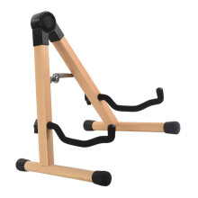 Foldable Wooden Guitar Stand Natural Beech for Acoustic Electric Bass Ukulele Portable Display Rack