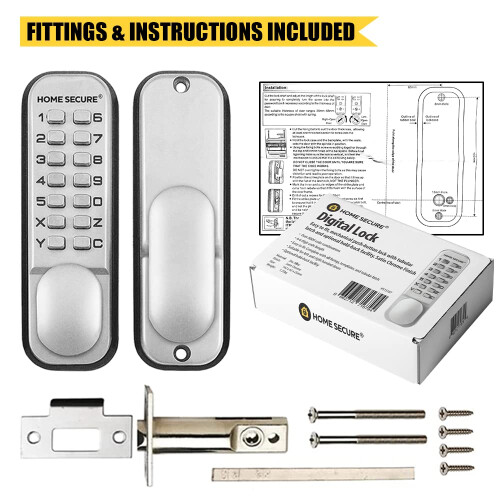 Home Secure? Keyless Mechanical Code Door Lock ? Push Button Combination Door Lock for Internal & External Doors, Reversible Left or Right, 2