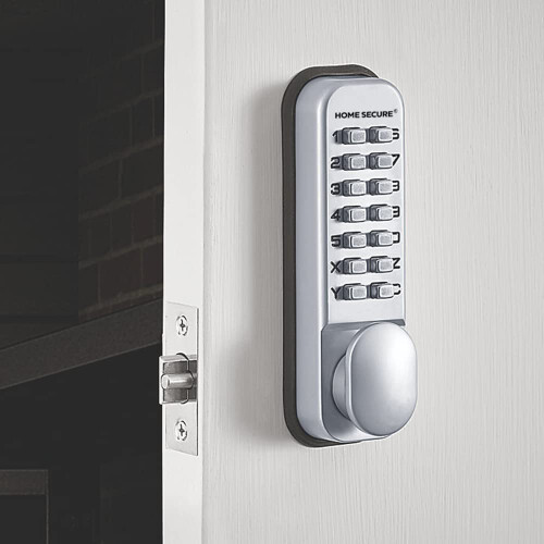 Home Secure? Keyless Mechanical Code Door Lock ? Push Button Combination Door Lock for Internal & External Doors, Reversible Left or Right, 1