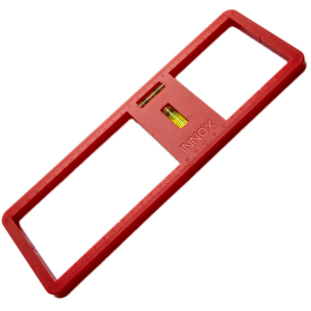 Innox Electrical Socket Back Box Cutting Template - With Vertical And Horizontal Spirit Levels I Electricians Tools I Double Plug Sockets I Double 5051221732138