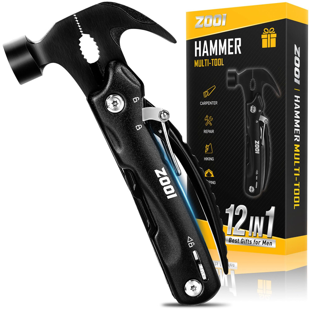Zooi Gifts For Men, Valentines Gifts For Him, Dad Gifts For Him, Mens Valentines Gifts Gadgets Presents For Mens, 12 In 1 Hammer Multi Tool, Camping 5051222356678