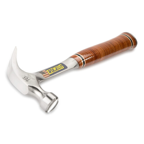 Estwing Estwing E16C Curved Claw Hammer - Leather Grip 450g (16oz), Silver 1