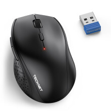 TECKNET 2.4G Classic Wireless Mouse for Laptop, 4800 DPI Optical Computer Mice with 6 Adjustable Levels, 30 Months Long Battery Life Cordless USB