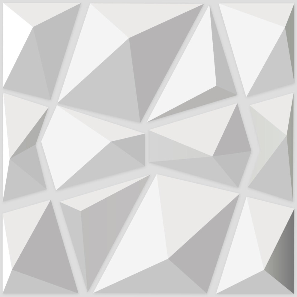 Art3d Decorative 3D Wall Panels In Diamond Design, 12"X12" Matt White For Home And Office Decor (33 Pack) 5051222361658